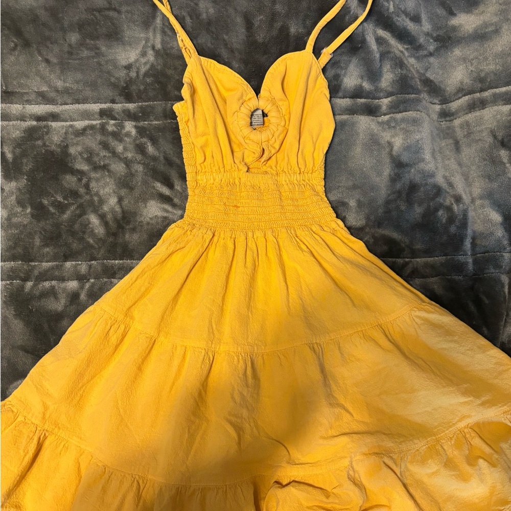 Yellow Sundress with Spaghetti Straps